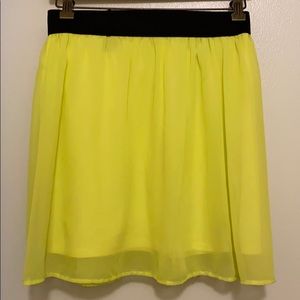 Neon yellow mini skirt